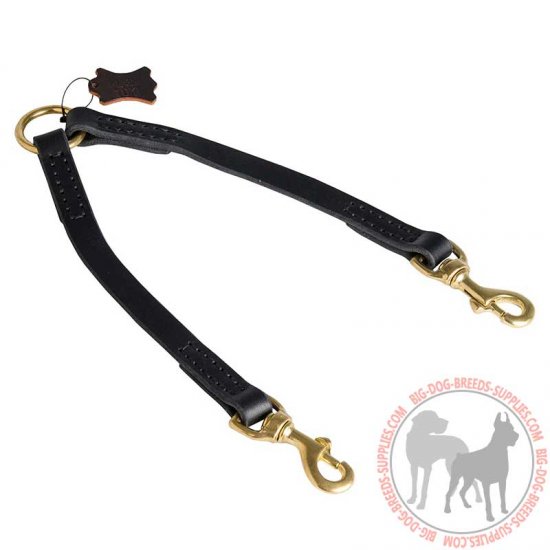 LN101 - PRICE LEVEL 2 - Leather Coupler for Walking 2 Dogs