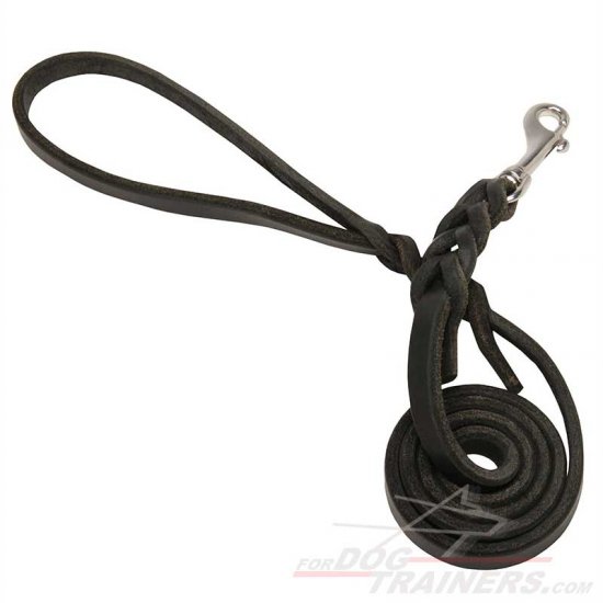 L313S - PRICE LEVEL 2 - Leather Dog Lead with Stainless Steel Hardware