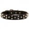 C37 - PRICE LEVEL 2 - Designer Pyramid Studded Leather Canine Collar