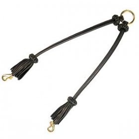 L34 - PRICE LEVEL 2 - Leather Dog Coupler Decorated with Tassels