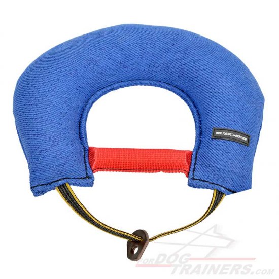 TE27 - PRICE LEVEL 2 - "Half-Moon" French Linen Dog Bite Tug with Two Handles