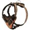 H1FL - PRICE LEVEL #2 Fire Flames Painted Agitation Training Leather Dog Harness