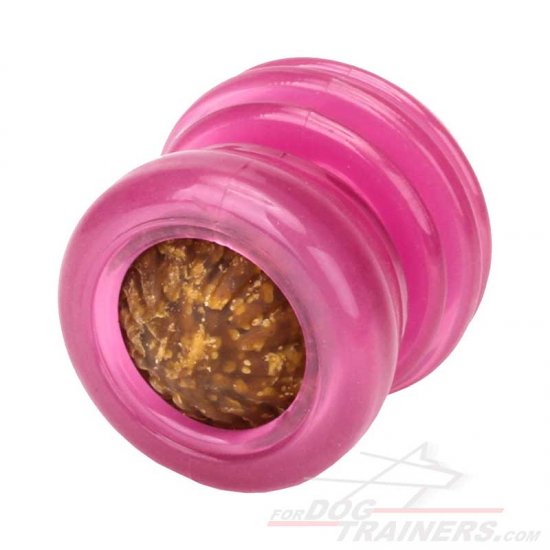 TT30 - PRICE LEVEL 2 - Dog Treat Ball Pink Rubber Design - Small Size