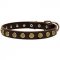 S28 - PRICE LEVEL 2 - Leather Dog Collar With Doted Circles