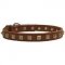 C25 - PRICE LEVEL 2 - Brass Studded Leather Canine Collar for Walking