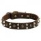 S563 - PRICE LEVEL 2 - Leather Dog Collar with Pyramids and Studs