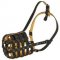 M41R - PRICE LEVEL 2 - Padded Leather Basket Dog Muzzle with Good Air Flow