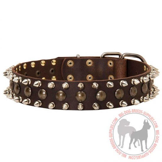 S55 - PRICE LEVEL 2 - Spiked and Studded Leather Dog Collar