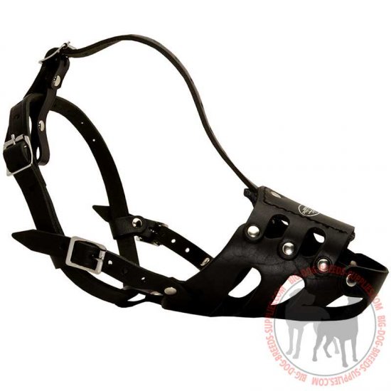 M11 - PRICE LEVEL 2 - Riveted Dog Muzzle Of Soft Natural Leather