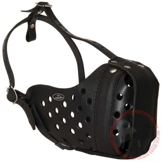 M55 - PRICE LEVEL 2 - Heavy-Duty Leather Dog Muzzle for Attack / Agitation Training
