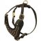 H15 - PRICE LEVEL 2 - Designer Leather Dog Harness with Studded Breast Plate