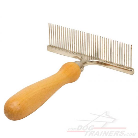 KA15 - PRICE LEVEL 2 - "Hair Designer" Dog Comb with Wooden Handle