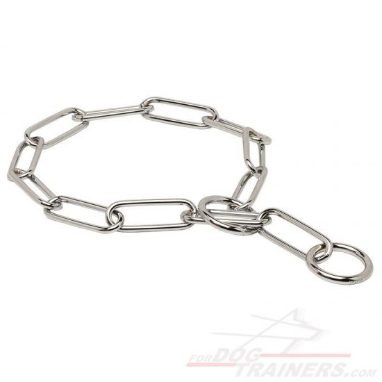 MC19 - PRICELEVEL 2 - Fur Saver Dog Collar 'Iron Trainer' - 1/6 inch (4.0 mm) link diameter