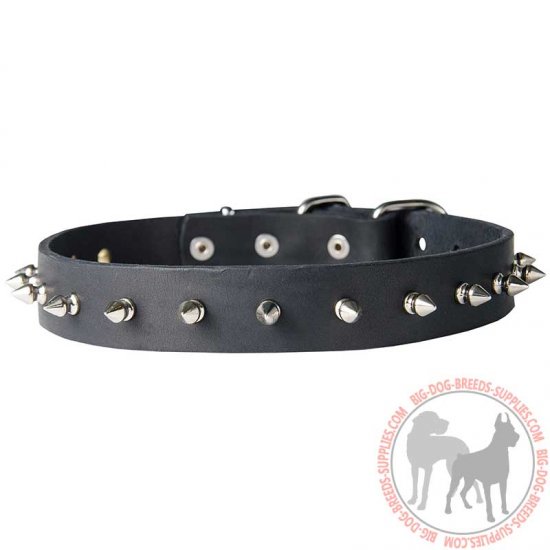 S33S - PRICE LEVEL 2 - Leather Spiked Dog Collar
