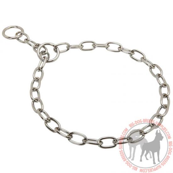 Shining Chrome Plated Fur Saving Dog Choke Collar