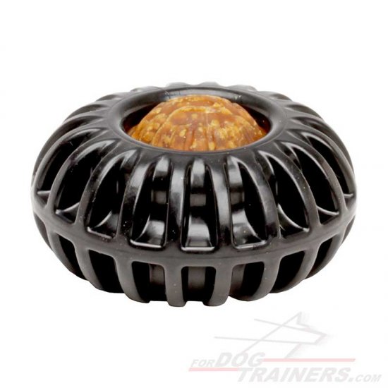 TT41 - PRICE LEVEL 2 - 'Hockey Puck' Special Rubber Treat Dispensing Dog Toy for Small Size Breeds