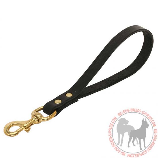 L8 - PRICE LEVEL 2 - Short Leather Dog Leash - Training Pull Tab