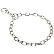 Shining Chrome Plated Fur Saving Dog Choke Collar