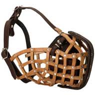 M1 - PRICE LEVEL 2 - Leather Basket Dog Muzzle for Attack/Agitation Training