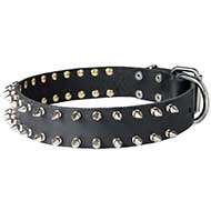 S33 - PRICE LEVEL 2 - Leather Spiked Dog Collar