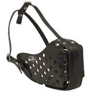 M5 - PRICE LEVEL 2 - Leather Dog Muzzle for Attack Training