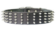 S88 - PRICE LEVEL 2 - 2 inch wide Leather Spiked Dog Collar