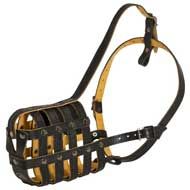 M41R - PRICE LEVEL 2 - Padded Leather Basket Dog Muzzle with Good Air Flow