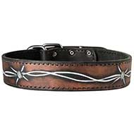C78 - PRICE LEVEL 2 - Handpainted Leather Dog Collar for Walking and Training