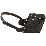 M21 - PRICE LEVEL 2 - Heavy-Duty Leather Dog Muzzle for Agitation Training