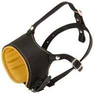 M63 - PRICE LEVEL 2 - Adjustable Padded Leather Dog Muzzle for Walking and Training