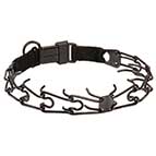 HS78 - PRICE LEVEL 1 - Black Stainless Steel Dog Pinch Collar with Click Lock Buckle