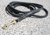 L310 - PRICE LEVEL 2 - Leather Leash with Braided Ends 3/8" wide Mastiff