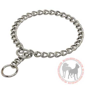 Steel chrome plated choke dog collar