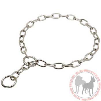 Chrome plated dog collar easy in use