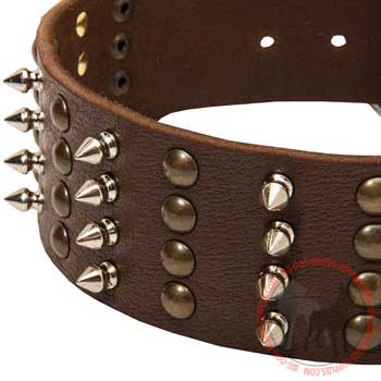 Dog leather collar solid equipment