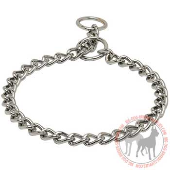 Steel and chrome plated training dog choke collar