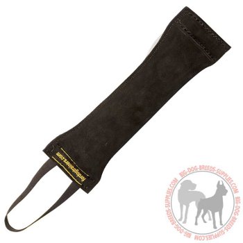 Leather dog bite tug with only one handle