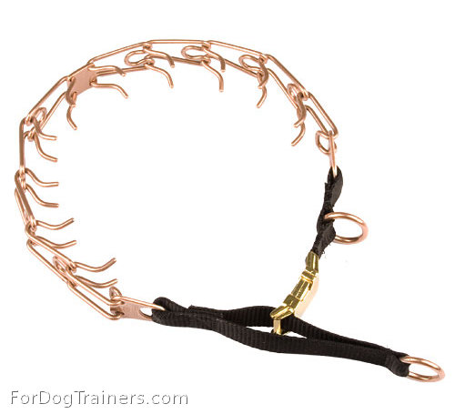 HS21 - PRICE LEVEL 1 - Curogan Dog Prong Collar with Nylon Loop and Quick Release Buckle