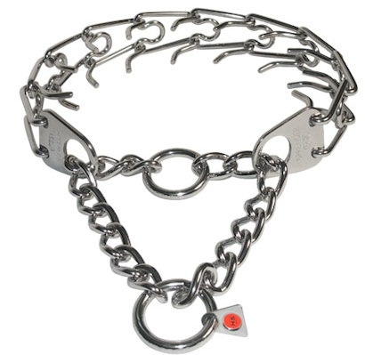 Dog pinch collar 25'' with nylon loop and quick release buckle