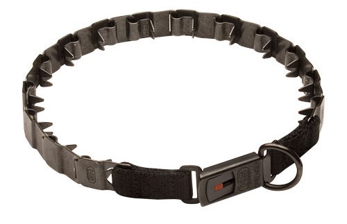HS40 - PRICE LEVEL 1 - Black Stainless Steel Neck Tech Dog Collar