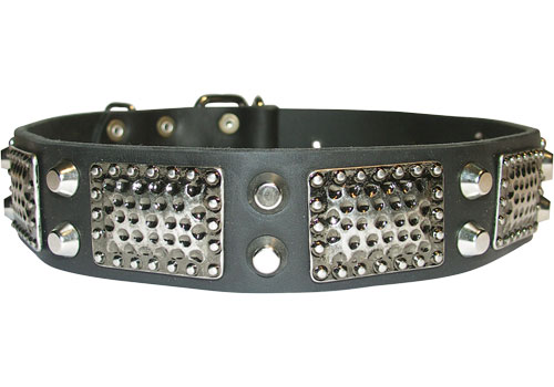 Mastiff leather Black dog collar