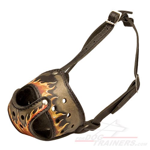 M52 - PRICE LEVEL 2 - Exclusive Design Leather Dog Muzzle for All Breeds