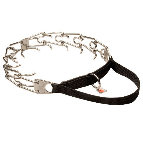 HS42 - PRICE LEVEL 1 - Stainless Steel Dog Pinch Collar with Handle