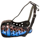M77BF - PRICE LEVEL 2 - Trendy Painted & Easy Adjustable Dog Muzzle for Attack Work